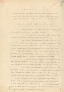 Usnesení pléna Slovenské národní rady, na kterém bylo požadováno rovnoprávné postavení slovenského národa a uznání SNR jako vrcholného orgánu na Slovensku se všemi s tím souvisejícími kompetencemi.